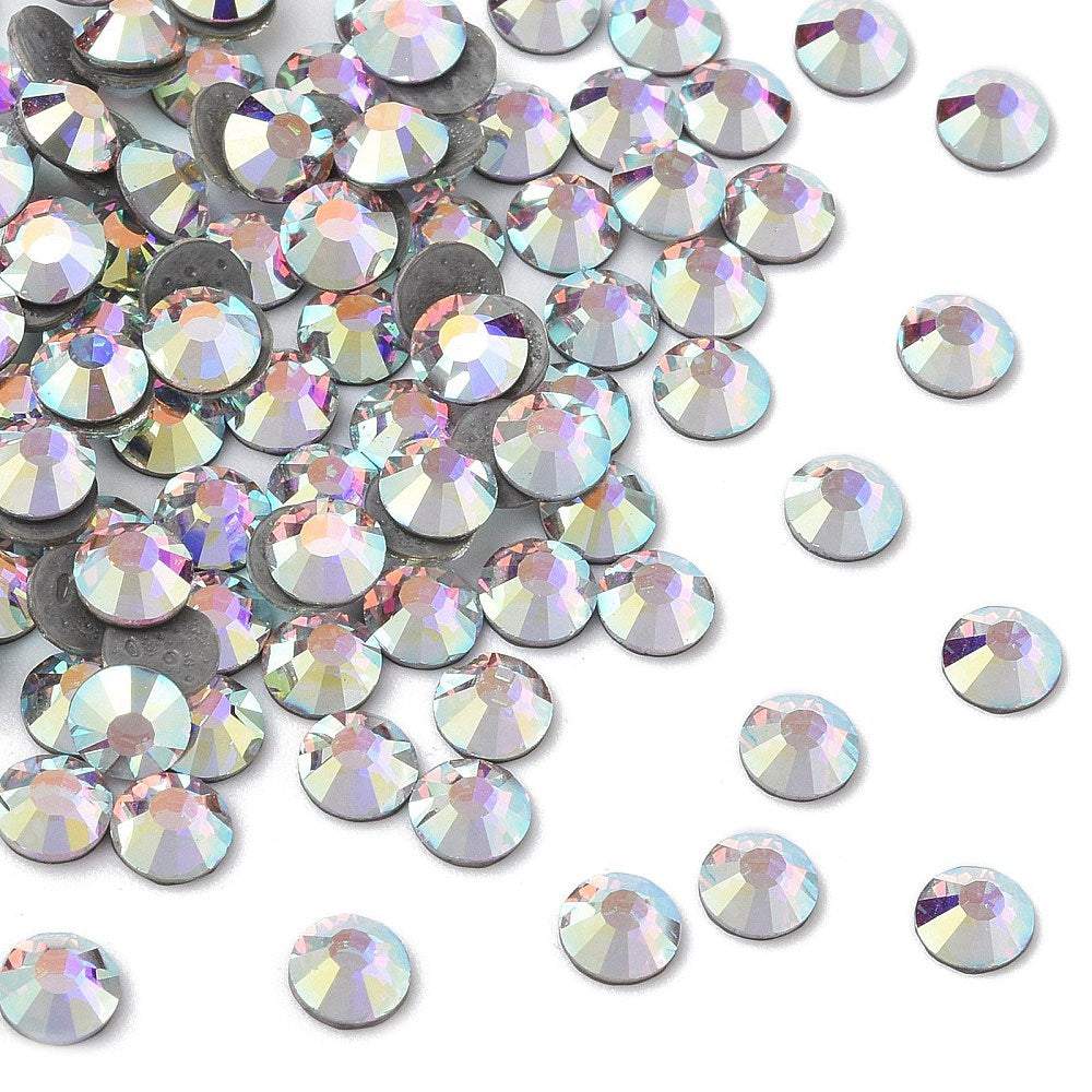 Preciosa® Crystal Hotfix Flatback Stones Round Crystal AB SS8 144pc