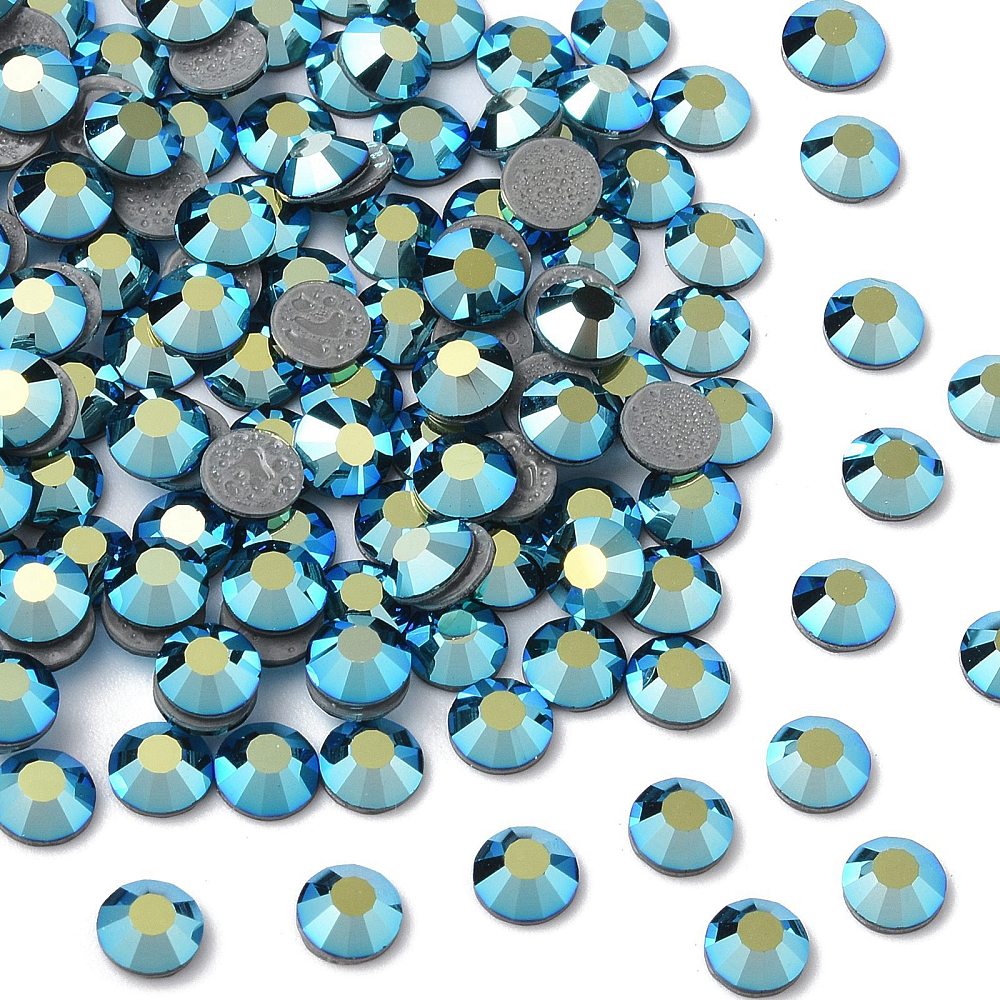 Preciosa® Crystal Hotfix Flatback Stones Round Jet AB SS8 144pc