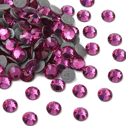 Preciosa® Crystal Hotfix Flatback Stones Round Fuchsia SS8 144pc