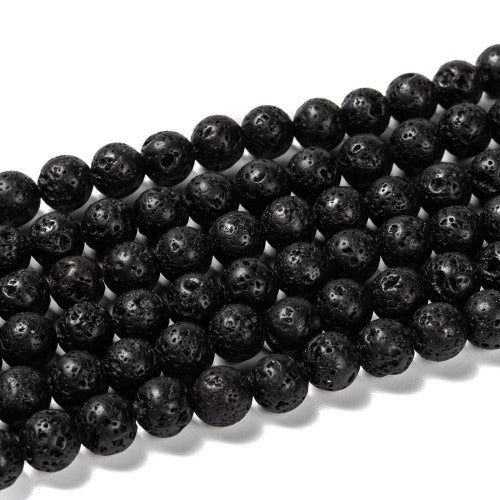 Black Lava Beads - All Sizes - Witches Ink LTD - O/A Crystals and Sun Signs