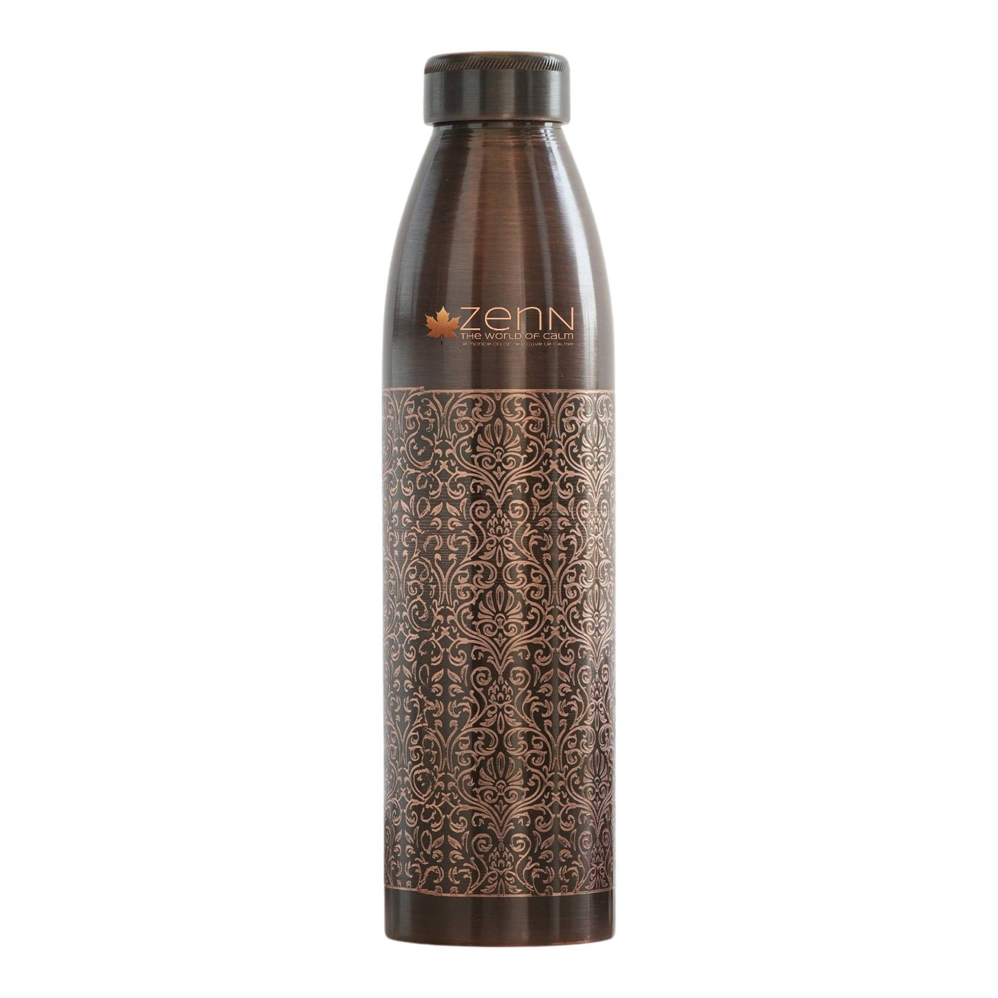 Pure Copper Antique Dark Engraved Bottle 900 Ml/ 30Oz