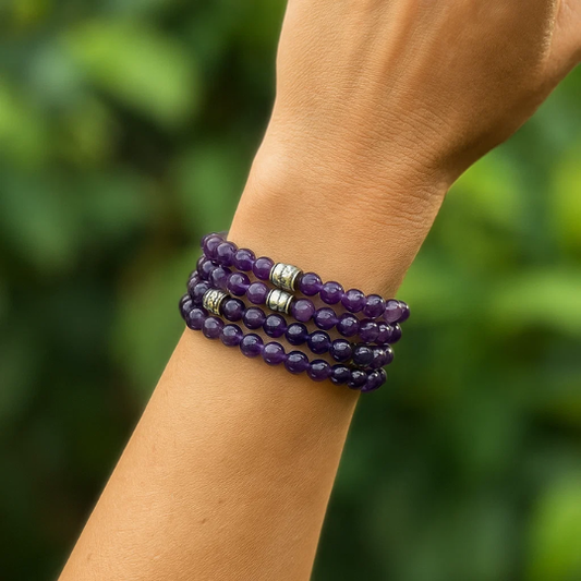 Amethyst Gemstone healing Bracelet in Red Deer