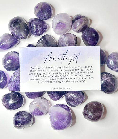 Amethyst Gemstone Tumbled | Crystals and Sun Signs Co