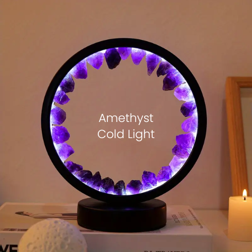 Amethyst Gemstone LED Light Ring | Crystals and Sun Signs Co