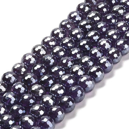 Amethyst Electroplated Faceted Gemstone Beads | Alberta Bead Store
