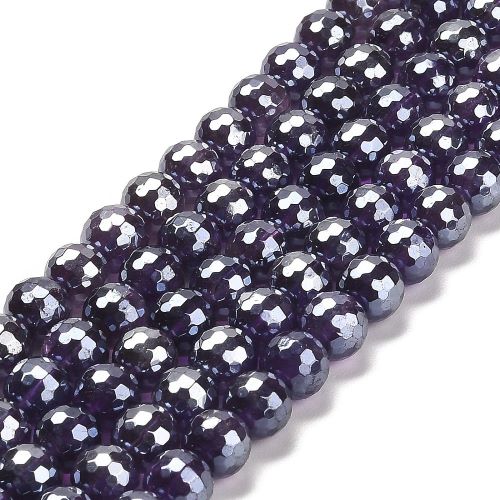 Amethyst Electroplated Faceted Gemstone Beads | Alberta Bead Store
