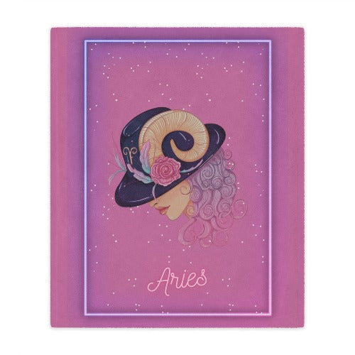 Astrology Plush Blankets in Pink 50x60 - Witches Ink LTD - O/A Crystals and Sun Signs