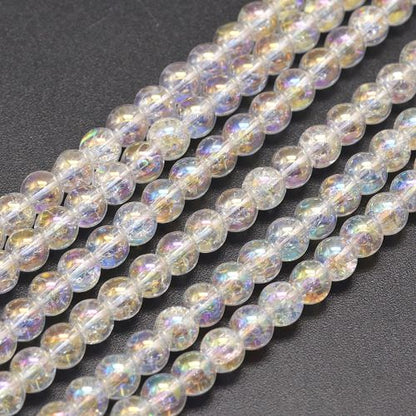 Aura Crackle Quartz Gemstone Bead - Crystals and Sun Signs