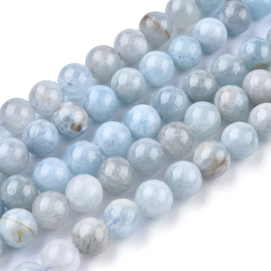 Aquamarine Gemstone Beads - All Sizes | Crystals and Sun Signs Co