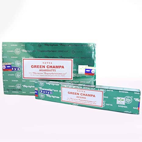 Satya Green Champa Incense 15g - Crystals and Sun Signs