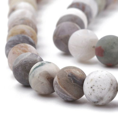 Bamboo Leaf Agate Frosted Gemstone Bead | Alberta Bead Store
