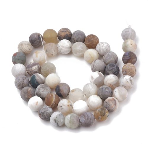 Bamboo Leaf Agate Frosted Gemstone Bead | Alberta Bead Store