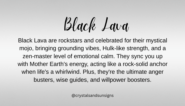 black lava healing properties