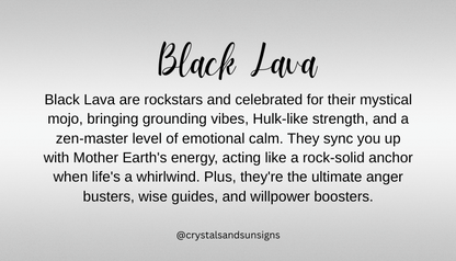black lava healing properties