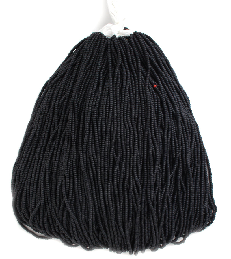 Czech Seed Bead Hank 11/0 Opaque Black Matt | Alberta Bead Store