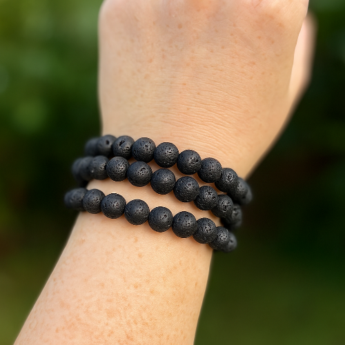 Black Lava Essential oil diffuser bracelet