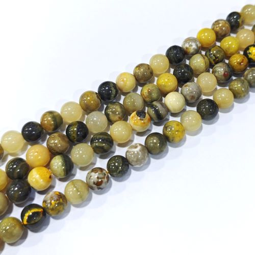 Bumblebee Jasper Gemstone Bead - Crystals and Sun Signs