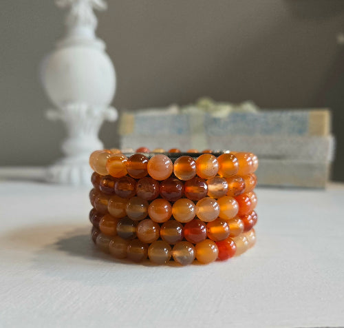 carnelian gemstone beaded bracelet