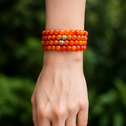 carnelian_gemstone_beaded_bracelet in Red Deer