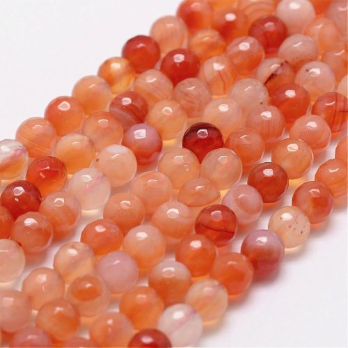 Carnelian Agate Faceted Gemstone Bead | Alberta Bead Store