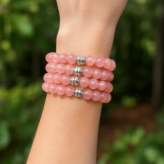 Cherry Quartz Gemstone Bracelet - The Stone of Emotional Healing