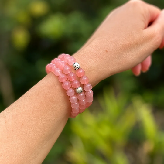 Cherry Quartz Gemstone Bracelet - The Stone of Emotional Healing