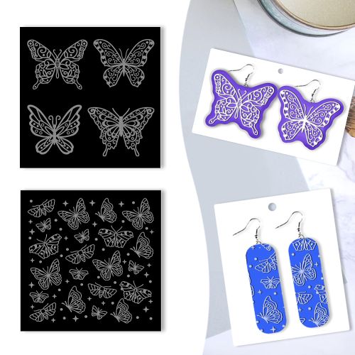 Clay Texture Board Butterfly 2pc | Alberta Bead Store