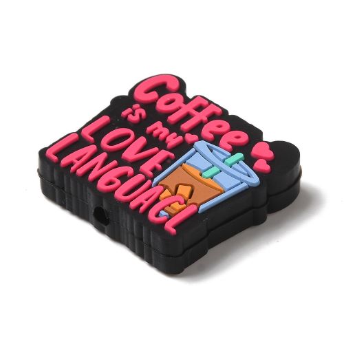 Silicone Bead "Coffee is my love Language" | Alberta Bead Store