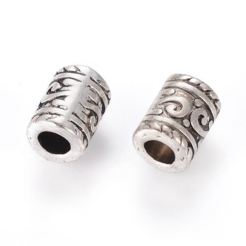 Tibetan Style Alloy Bead Column Antique Silver 20pcs | Alberta Bead Store