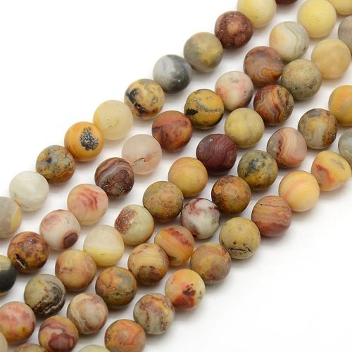 Crazy Lace Agate Frosted Gemstone Bead | Alberta Bead Store
