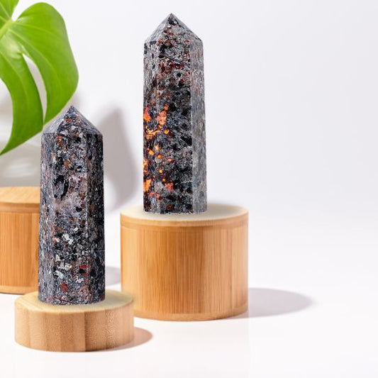 Yooperlite Gemstone Tower - Premium Gemstone from Crystals and Sun Signs Co - Shop now at Witches Ink LTD - O/A Crystals and Sun Signs