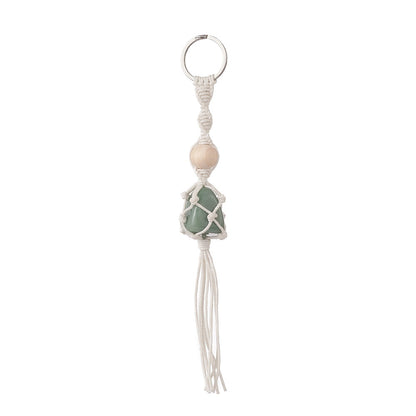 Braided Macrame Gemstone Keyring | Crystals and Sun Signs Co