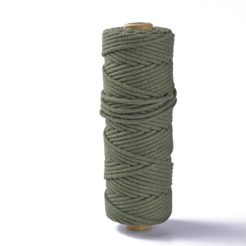 Macrame Cotton Cord Dark Olive 3MM 50M Roll | Alberta Bead Store
