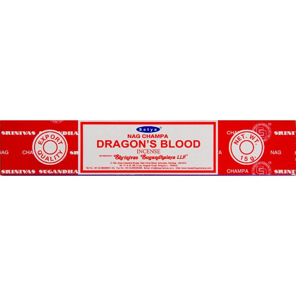Satya Dragon's Blood Incense - Witches Ink LTD - O/A Crystals and Sun Signs