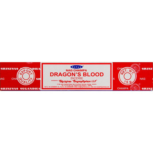 Satya Dragon's Blood Incense - Witches Ink LTD - O/A Crystals and Sun Signs