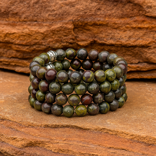Dragons Blood Jasper Gemstone Bracelet - The Stone of Strength