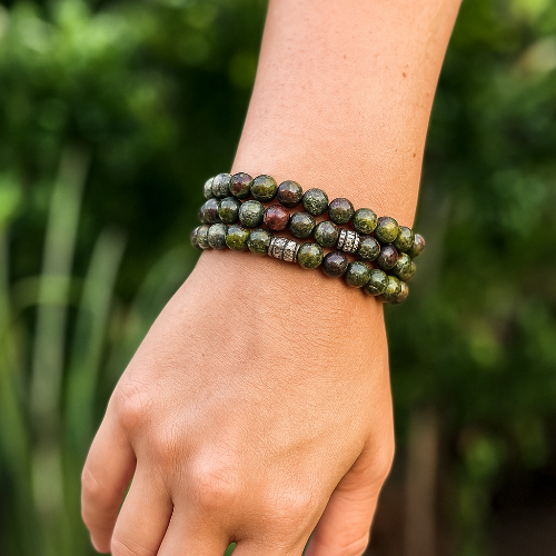 Dragons Blood Jasper Gemstone Bracelet - The Stone of Strength