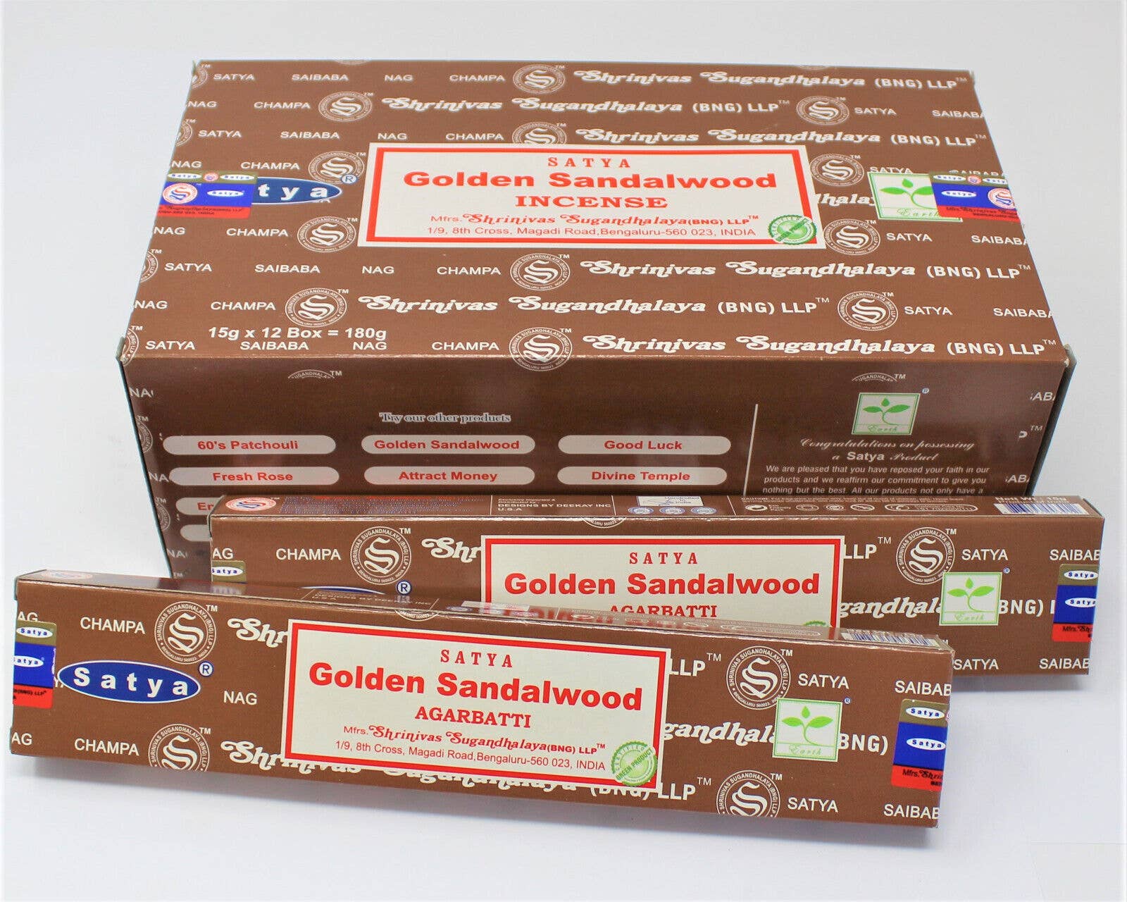 Satya Golden Sandalwood Incense 15g - Crystals and Sun Signs