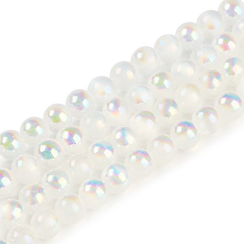 Selenite Electroplated AB Gemstone Beads | Crystals and Sun Signs Co