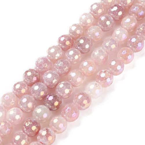 Strawberry Quartz Electroplated Faceted Gemstone Beads | Alberta Bead Store
