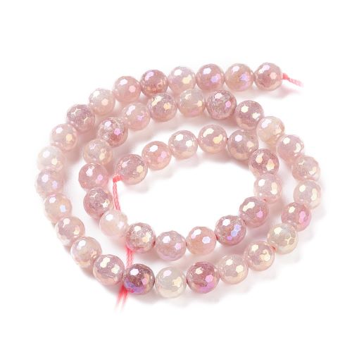 Strawberry Quartz Electroplated Faceted Gemstone Beads | Alberta Bead Store