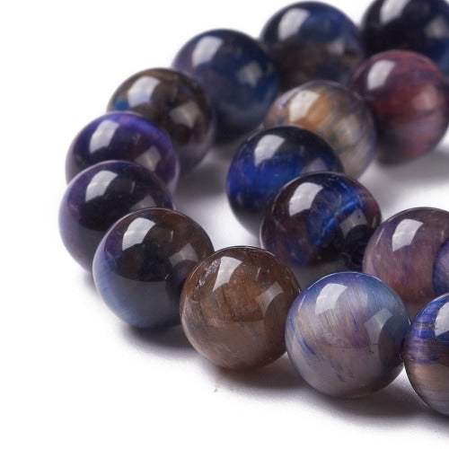 Galaxy Tigers Eye Gemstone Beads - Dyed - All Sizes - Premium Beads from Crystals and Sun Signs Co - Shop now at Witches Ink LTD