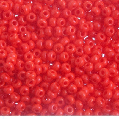 Czech Seed Beads 10/0 Opaque Light Red - Alberta Bead Store