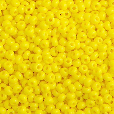 Czech Seed Beads 10/0 Opaque Lemon Yellow - Alberta Bead Store