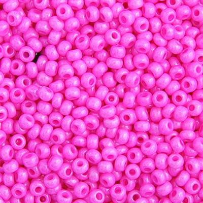 Czech Seed Beads 10/0 Opaque Dyed Hot Pink - Alberta Bead Store