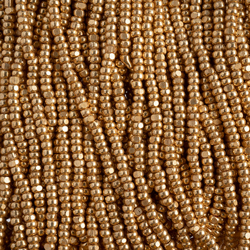 Czech 11/0 Charlotte Cut Metallic Gold - Alberta Bead Store