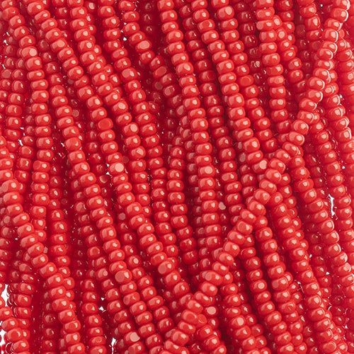 Czech 11/0 Charlotte Cut Opaque Medium Dark Red - Alberta Bead Store