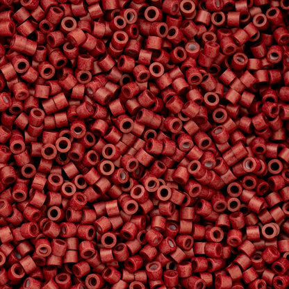 Cylin Bead 11/0 Dark Red Maroon Metallic Matte - Alberta Bead Store