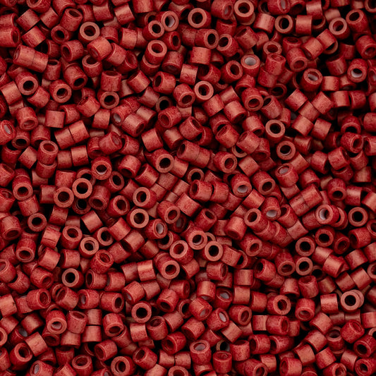 Cylin Bead 11/0 Dark Red Maroon Metallic Matte - Alberta Bead Store