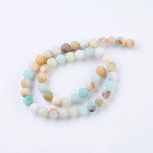 Flower Amazonite Frosted Gemstone Bead | Alberta Bead Store